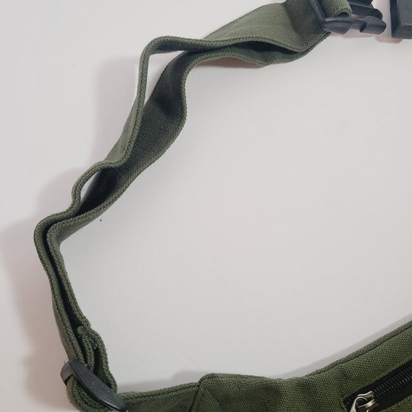 Olive Green Embroidered Fanny Pack - Boho Floral Design - Picture 8 of 11